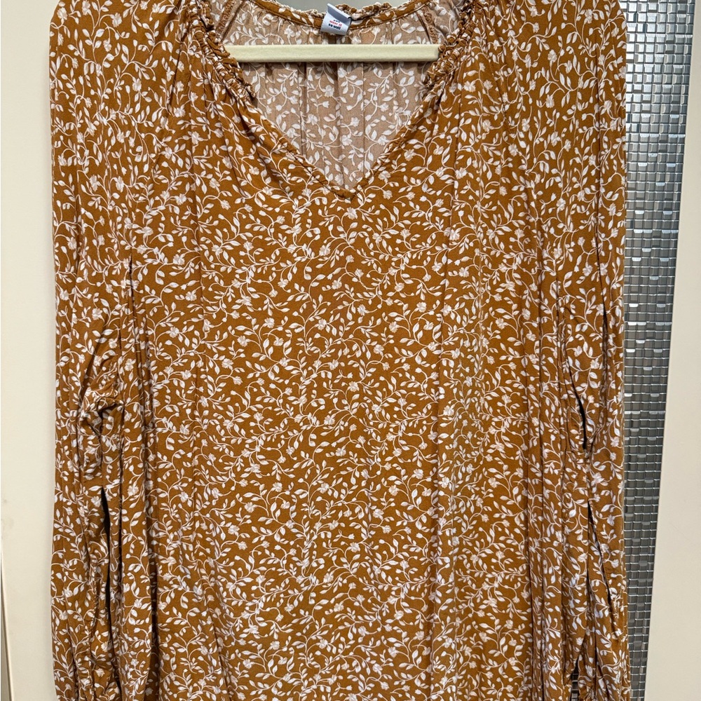 Old Navy Tan Floral Top